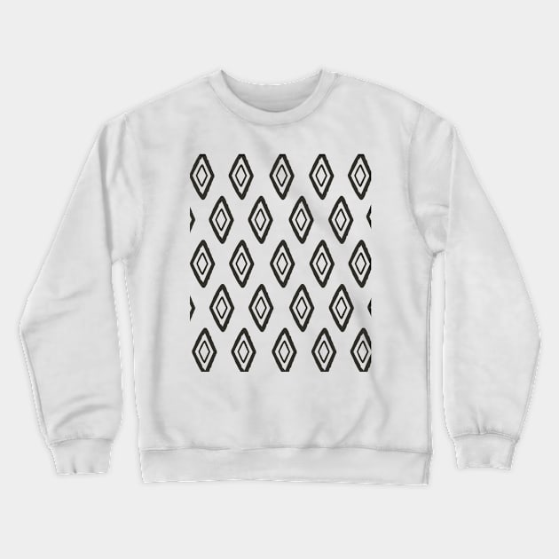 Mudcloth Pattern Minimalist  Abstract  Geometric Shapes Boho  Pattern Crewneck Sweatshirt by zedonee